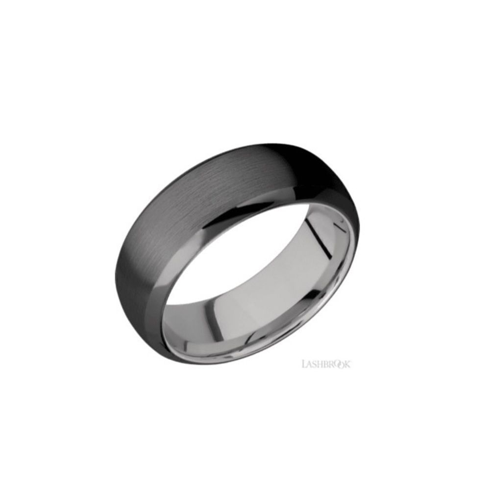 LASHBROOK DESIGNS Titanium Zirconium Wedding Band